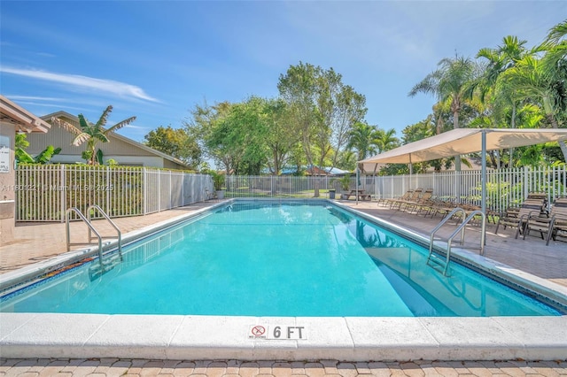 community pool with fence