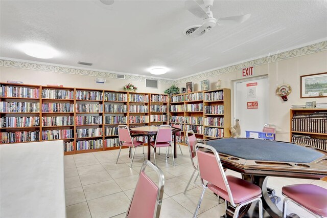 551 NW 80th Ter Unit 203, Margate, FL 33063 - recreation room with a ceiling fan and light tile patterned flooring