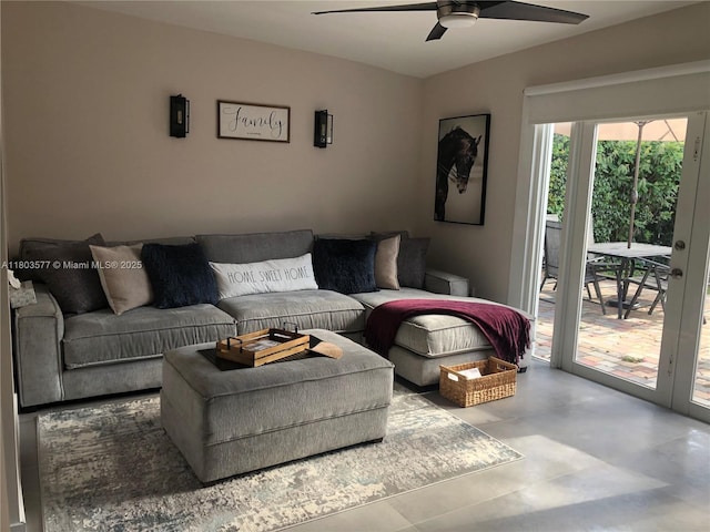 9224 Byron Ave, Surfside, FL 33154 - living area with ceiling fan