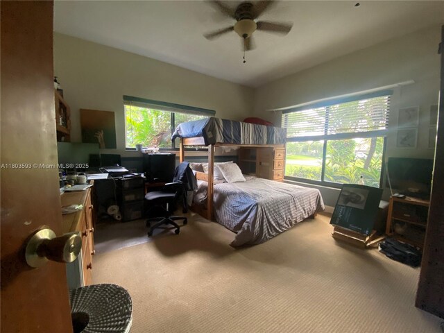 2180 SW 115th Ter, Davie, FL 33325 - carpeted bedroom with a desk and a ceiling fan