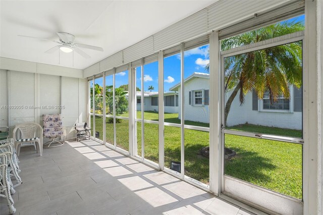 1897 SW 20th Cir, Boynton Beach, FL 33426 - unfurnished sunroom featuring ceiling fan