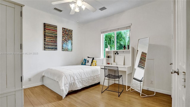 2495 Eagle Watch Ln, Weston, FL 33327 - bedroom featuring light wood-style flooring, baseboards, and ceiling fan