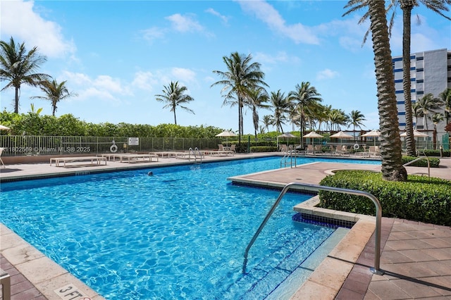 2080 S Ocean Dr Unit Ph4, Hallandale Beach, FL 33009 - community pool featuring fence and a patio