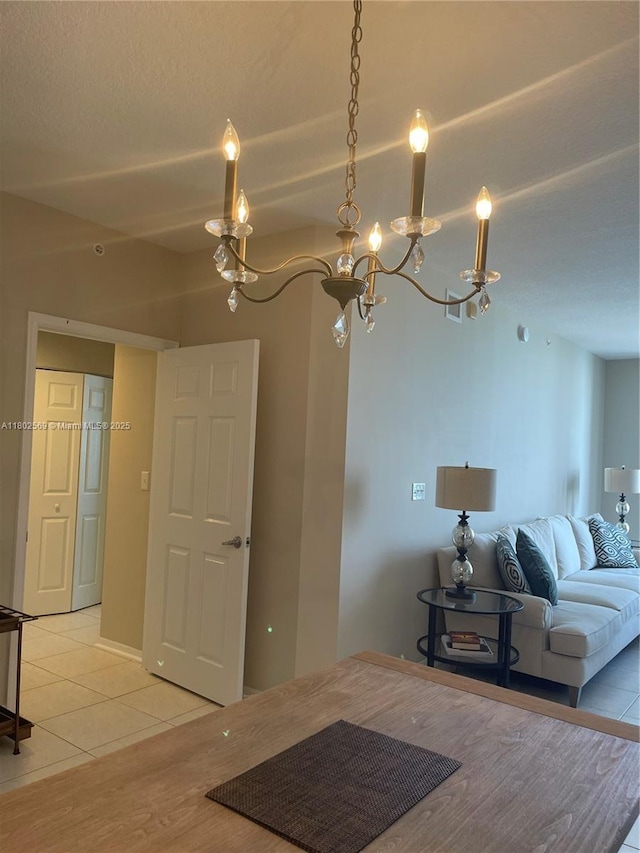 2080 S Ocean Dr Unit Ph4, Hallandale Beach, FL 33009 - living room with a chandelier and light wood-type flooring