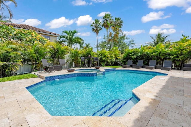 2238 NW 139th Ave, Sunrise, FL 33323 - view of swimming pool with a patio area and a pool with connected hot tub