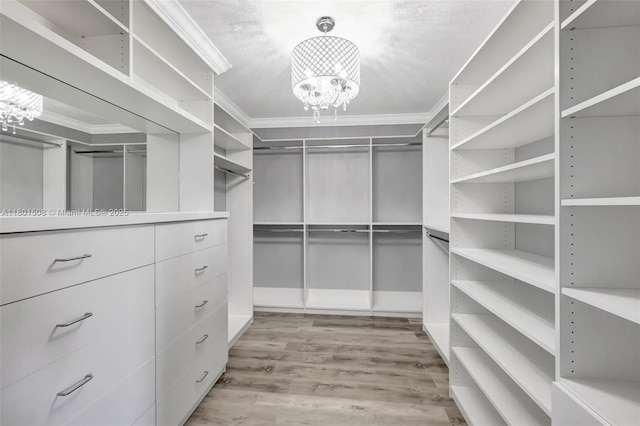 12339 NW 25th St, Coral Springs, FL 33065 - walk in closet featuring a chandelier and wood finished floors