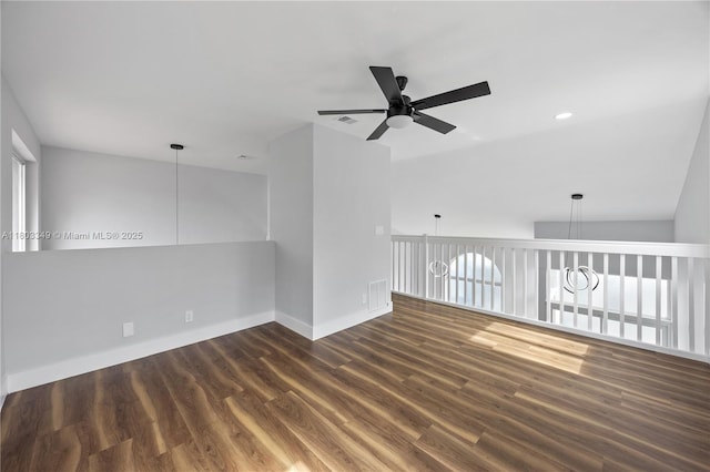 3835 Lombardy St, Hollywood, FL 33021 - empty room with ceiling fan, wood finished floors, and baseboards