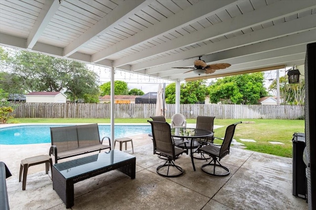 9750 SW 143rd Dr, Miami, FL 33176 - view of patio featuring outdoor dining area and a ceiling fan