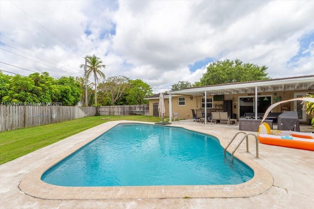 9750 SW 143rd Dr, Miami, FL 33176 - view of pool featuring a patio area and an outdoor living space