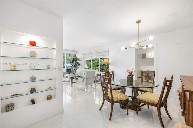1 Harbour Way Unit 305, Bal Harbour, FL 33154 - dining space with a chandelier and light tile patterned flooring