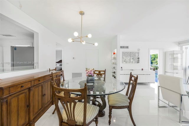 1 Harbour Way Unit 305, Bal Harbour, FL 33154 - dining room featuring a chandelier and light tile patterned floors