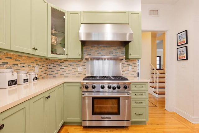 1801 SW 12th St, Miami, FL 33135 - kitchen featuring green cabinets and high end range