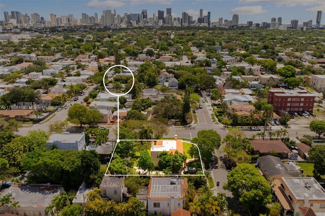 1801 SW 12th St, Miami, FL 33135 - aerial view of property's location with a skyline view and property boundaries highlighted