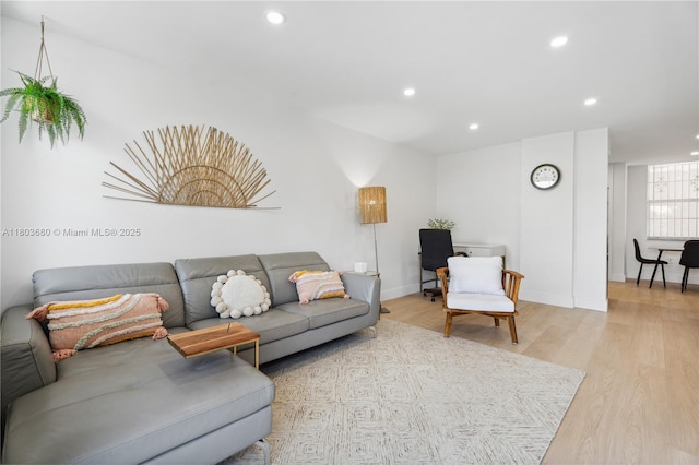 949 Pennsylvania Ave Unit 303, Miami Beach, FL 33139 - living room featuring light wood-type flooring, recessed lighting, and baseboards