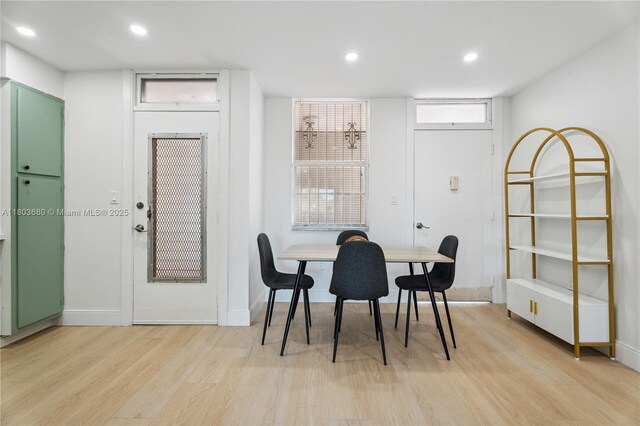 949 Pennsylvania Ave Unit 303, Miami Beach, FL 33139 - dining space featuring light wood finished floors, baseboards, and recessed lighting