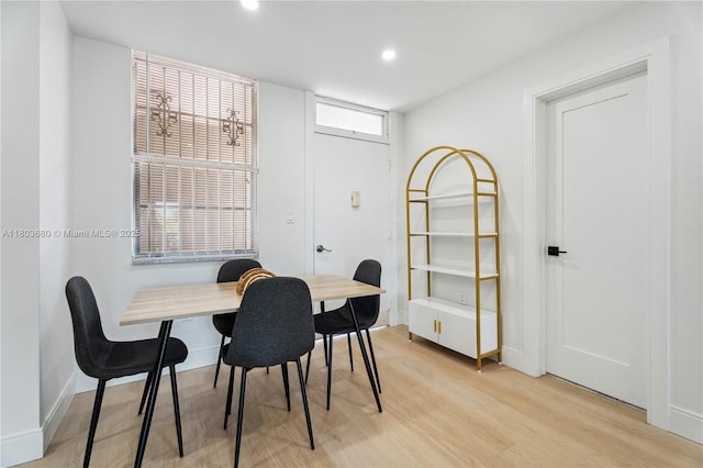 949 Pennsylvania Ave Unit 303, Miami Beach, FL 33139 - dining area with light wood-style floors, recessed lighting, and baseboards