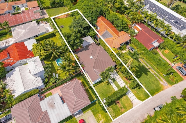 5120 Cherokee Ave, Miami Beach, FL 33140 - aerial perspective of suburban area with property boundaries highlighted
