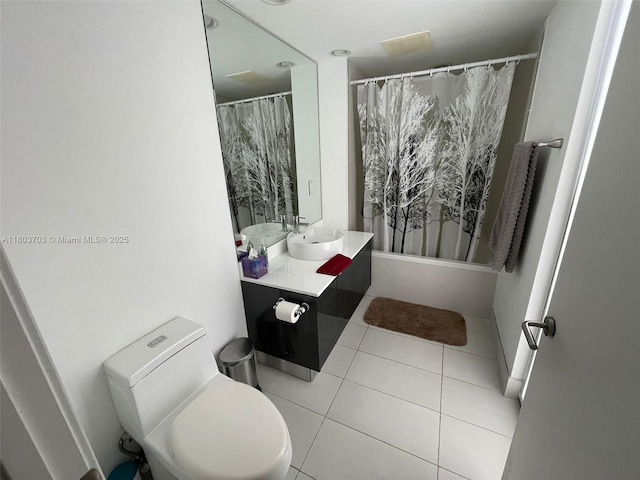 31 SE 6th St Unit 907, Miami, FL 33131 - bathroom with tile patterned floors, vanity, toilet, and shower / bath combo