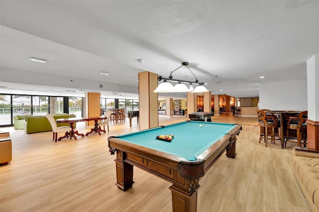 10185 Collins Ave Unit 1502, Bal Harbour, FL 33154 - rec room featuring pool table, light wood finished floors, and recessed lighting