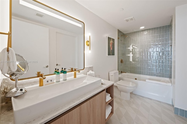 601 NE 1st Ave Unit 3504, Miami, FL 33132 - full bath with toilet, shower / washtub combination, vanity, and tile patterned floors