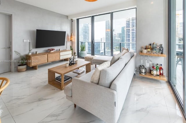 1300 S Miami Ave Unit 2006, Miami, FL 33130 - living area featuring marble tiled floors