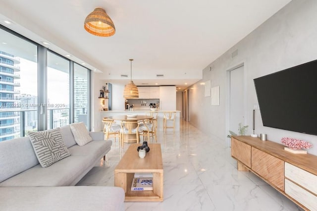 1300 S Miami Ave Unit 2006, Miami, FL 33130 - living area featuring light marble finish floors