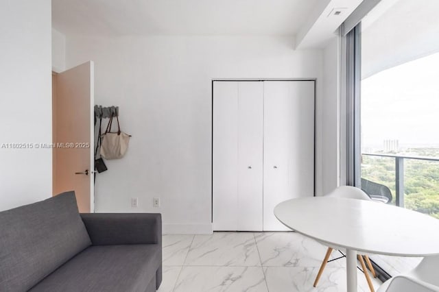 1300 S Miami Ave Unit 2006, Miami, FL 33130 - living area with light marble finish floors