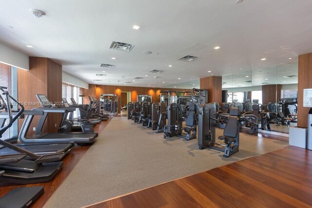 1300 S Miami Ave Unit 2006, Miami, FL 33130 - gym featuring wood finished floors