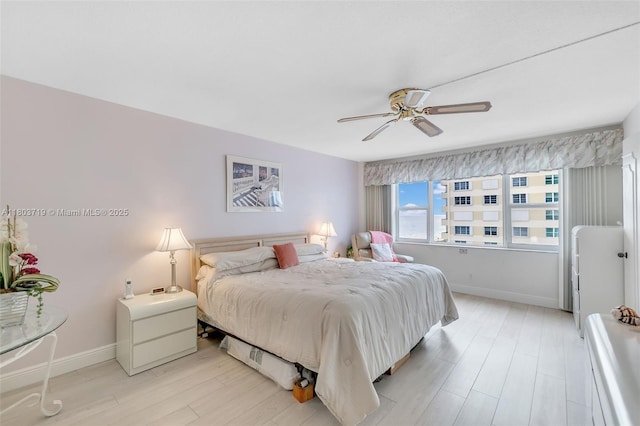1850 S Ocean Blvd Unit 806, Lauderdale By The Sea, FL 33062 - bedroom featuring light wood-style floors and a ceiling fan