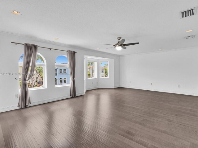 3144 NE 212th St, Aventura, FL 33180 - spare room with ceiling fan, wood finished floors, crown molding, and recessed lighting
