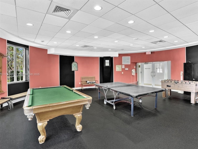 3144 NE 212th St, Aventura, FL 33180 - playroom featuring rubber floors, pool table, and recessed lighting