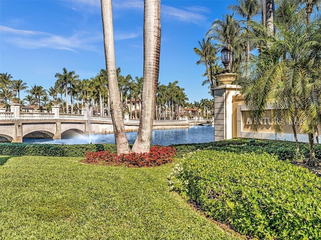 3144 NE 212th St, Aventura, FL 33180 - community sign with a water view and a lawn