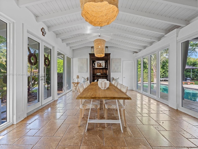 7945 SW 98th Ter, Miami, FL 33156 - sunroom featuring french doors and stone tile flooring