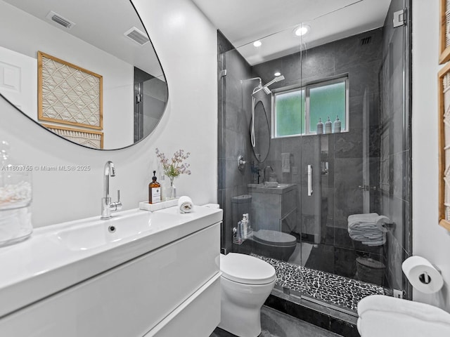 7945 SW 98th Ter, Miami, FL 33156 - full bathroom featuring toilet, a stall shower, and vanity