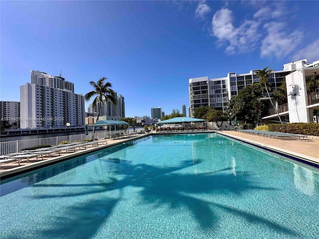 1000 Parkview Dr Unit 424, Hallandale Beach, FL 33009 - community pool with a view of city