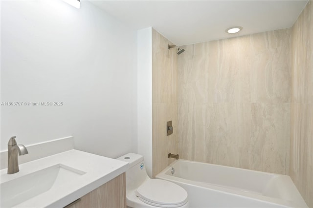 650 W Ave Unit 1404, Miami Beach, FL 33139 - bathroom featuring shower / bath combination, toilet, and vanity