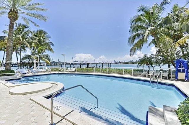 650 W Ave Unit 1404, Miami Beach, FL 33139 - community pool featuring a water view