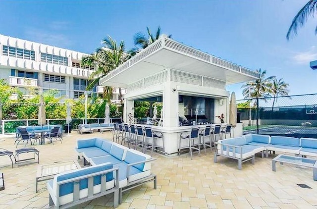 650 W Ave Unit 1404, Miami Beach, FL 33139 - view of patio / terrace with outdoor lounge area