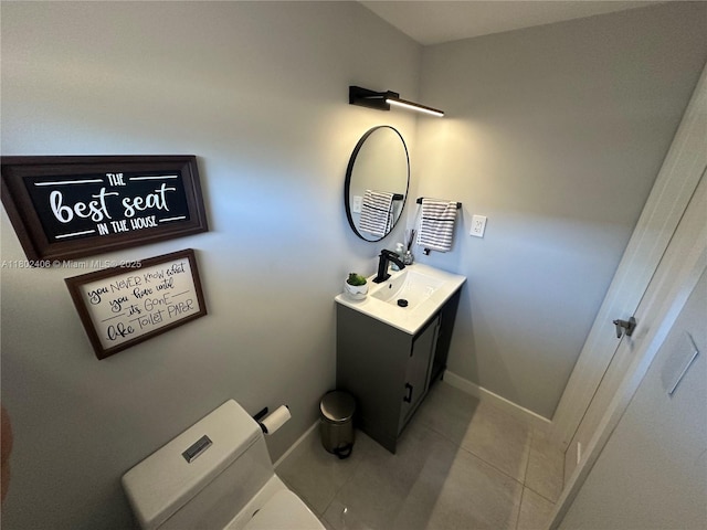 8443 SW 137th Ave Unit 8443, Miami, FL 33183 - bathroom with vanity, toilet, tile patterned flooring, and baseboards