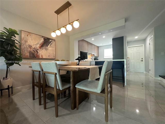 8443 SW 137th Ave Unit 8443, Miami, FL 33183 - dining space featuring recessed lighting, baseboards, and light tile patterned flooring