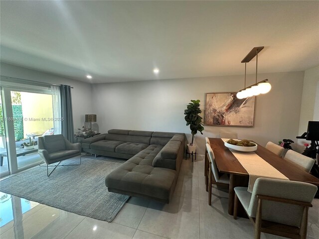 8443 SW 137th Ave Unit 8443, Miami, FL 33183 - living room with light tile patterned floors and recessed lighting