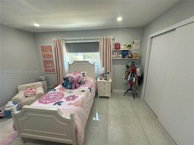 8443 SW 137th Ave Unit 8443, Miami, FL 33183 - bedroom featuring recessed lighting and light tile patterned floors