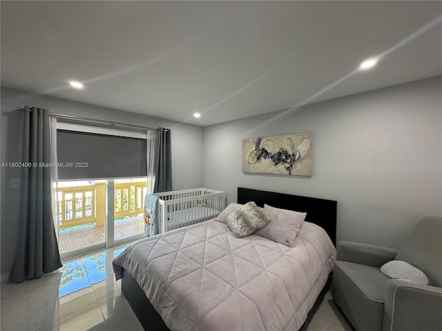 8443 SW 137th Ave Unit 8443, Miami, FL 33183 - bedroom with access to outside, recessed lighting, and tile patterned flooring