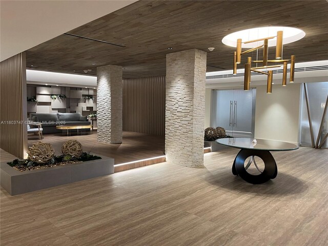 2301 Collins Ave Unit 731, Miami Beach, FL 33139 - building lobby with wooden ceiling
