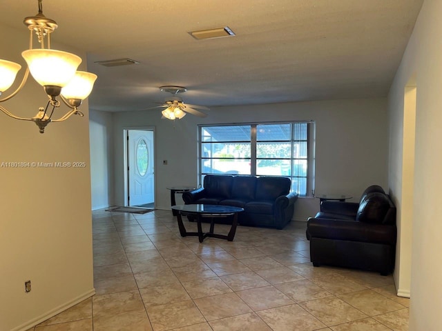 1130 NW 67th Ave, Margate, FL 33063 - living room with ceiling fan and light tile patterned floors