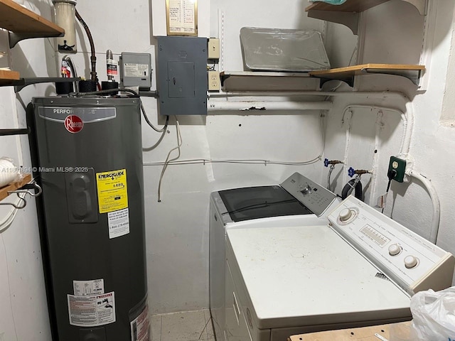 1130 NW 67th Ave, Margate, FL 33063 - washroom featuring water heater, washing machine and dryer, and electric panel