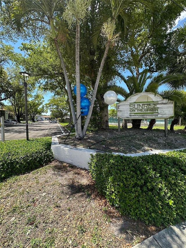 view of community sign