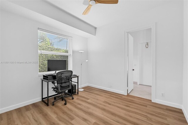 5081 NW 120th Ave, Coral Springs, FL 33076 - office featuring wood finished floors and ceiling fan