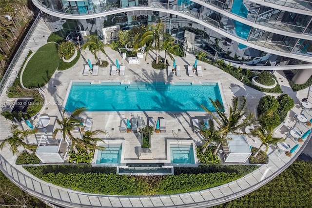 15701 Collins Ave Unit 3201, Sunny Isles Beach, FL 33160 - bird's eye view of a pool area
