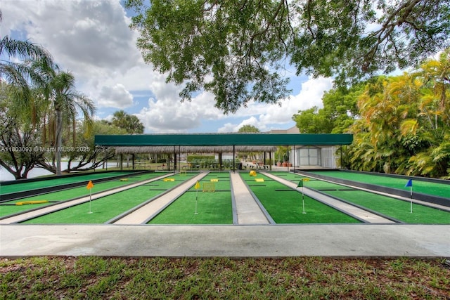 447 Lakeview Dr Unit 5, Weston, FL 33326 - view of community with an outbuilding, a shed, and a putting green